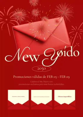 promoción roja festiva de año nuevo