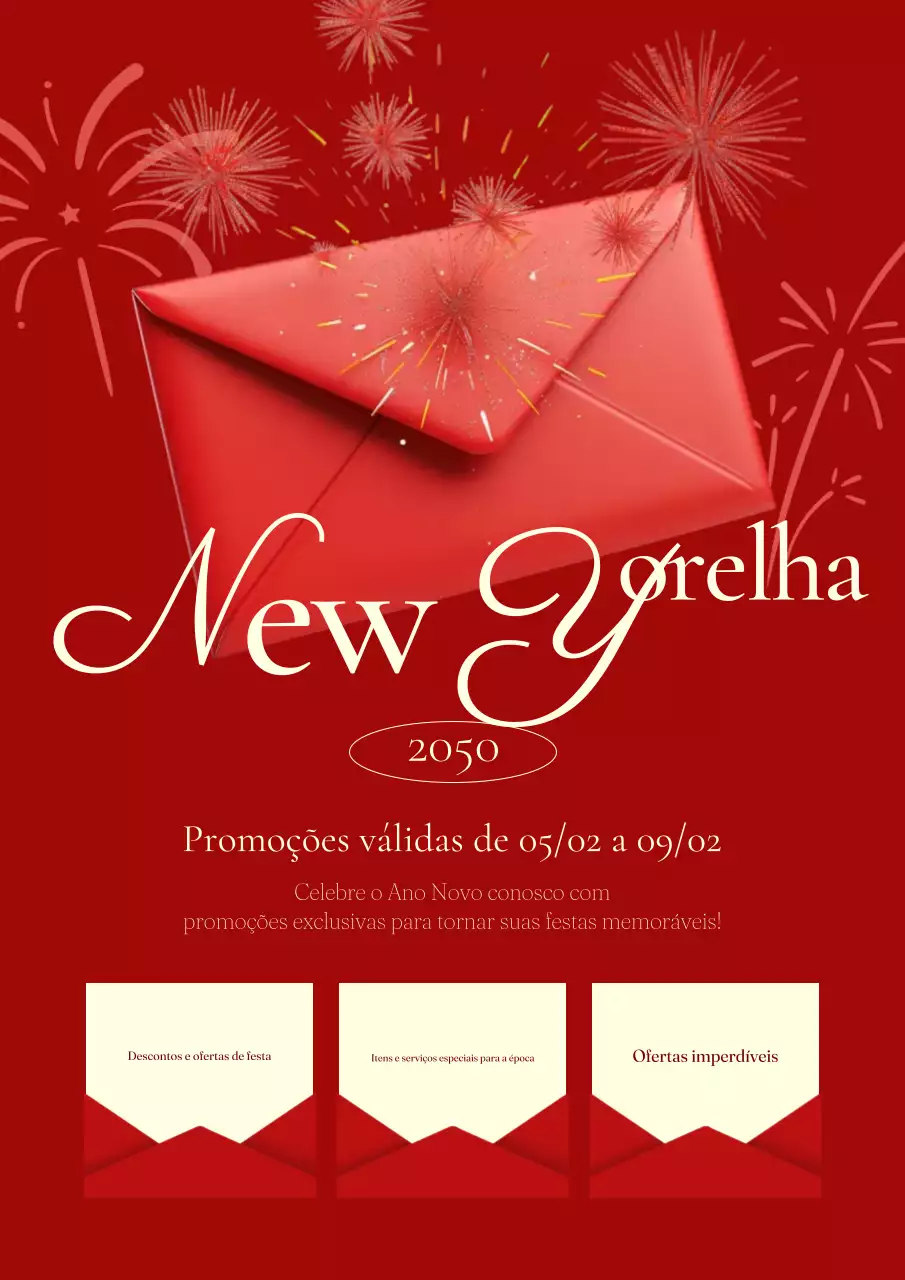 promoção de ano novo festivo vermelho