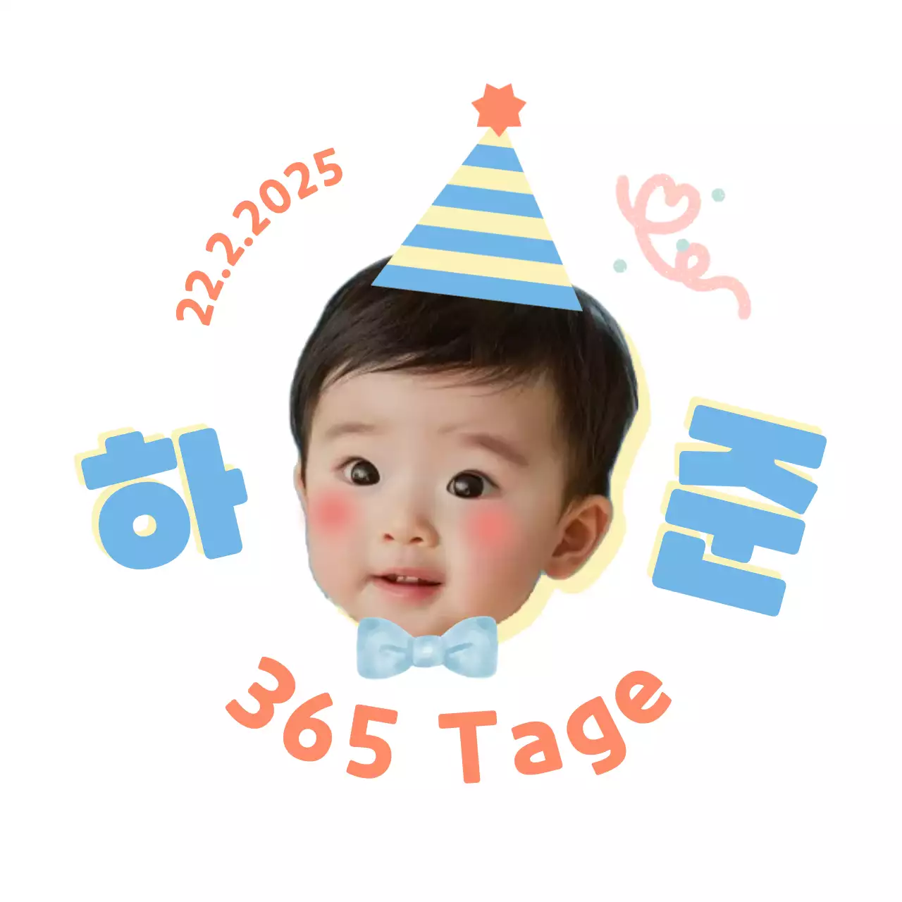 Niedliches Baby Gesicht Geburtstag Party Aufkleber