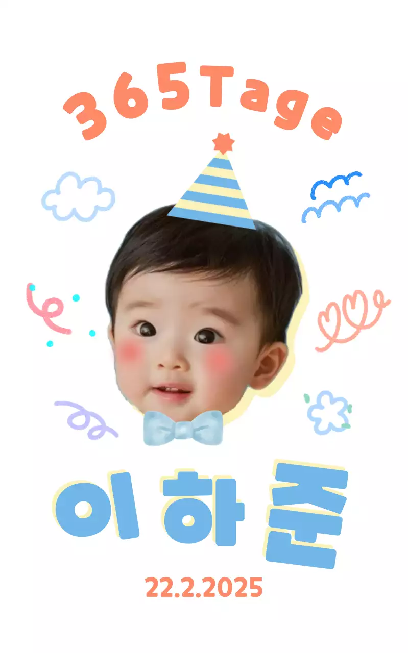 Niedliches Baby Gesicht Geburtstag Party Aufkleber