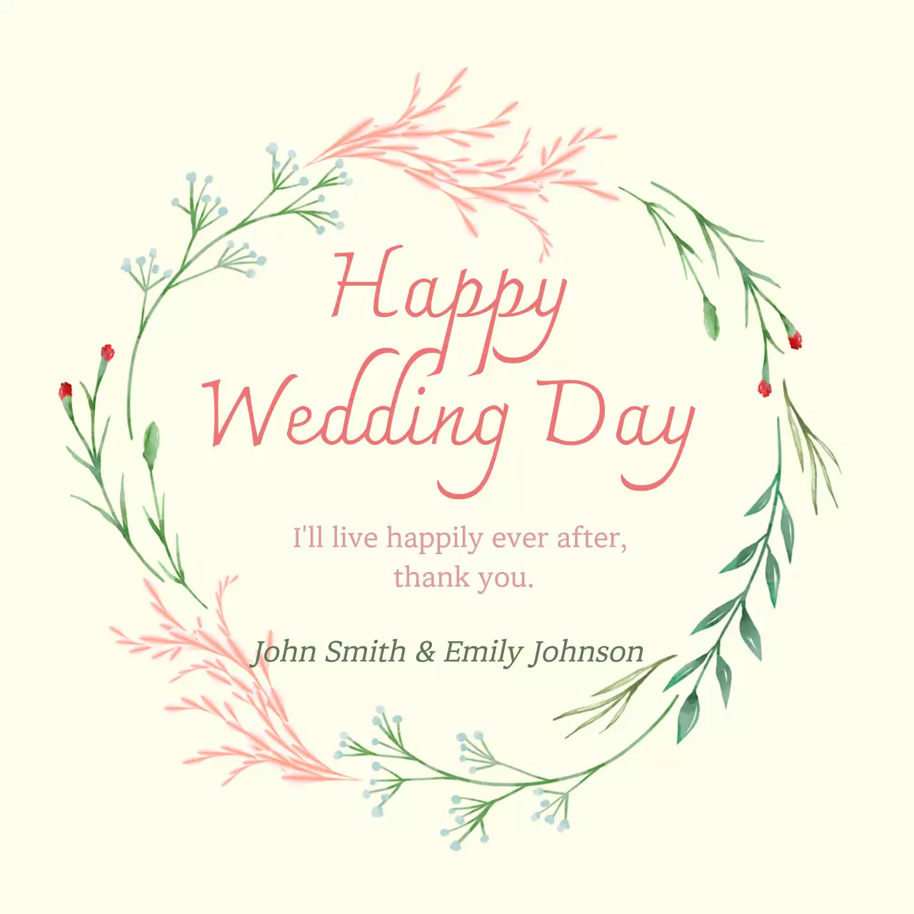 Ivory Simple Wedding Invitation