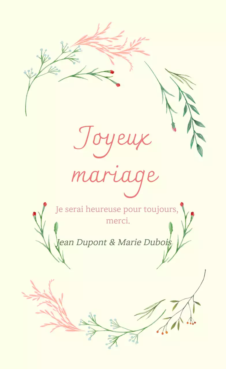 Invitation de mariage élégante en ivoire