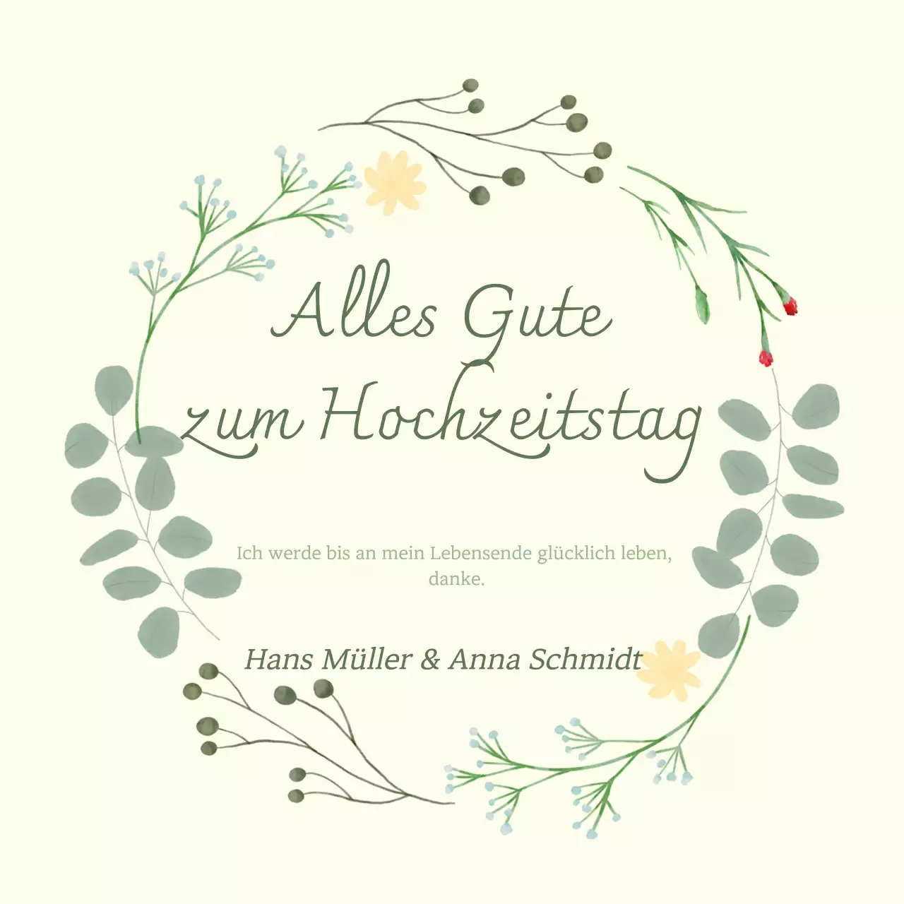 Elfenbeinfarbene einfache Hochzeitseinladung