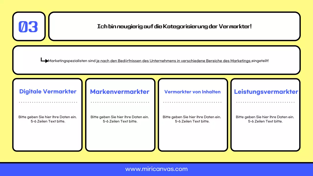 Gelbe und blaue saubere Vermarkter-Karriereressourcen