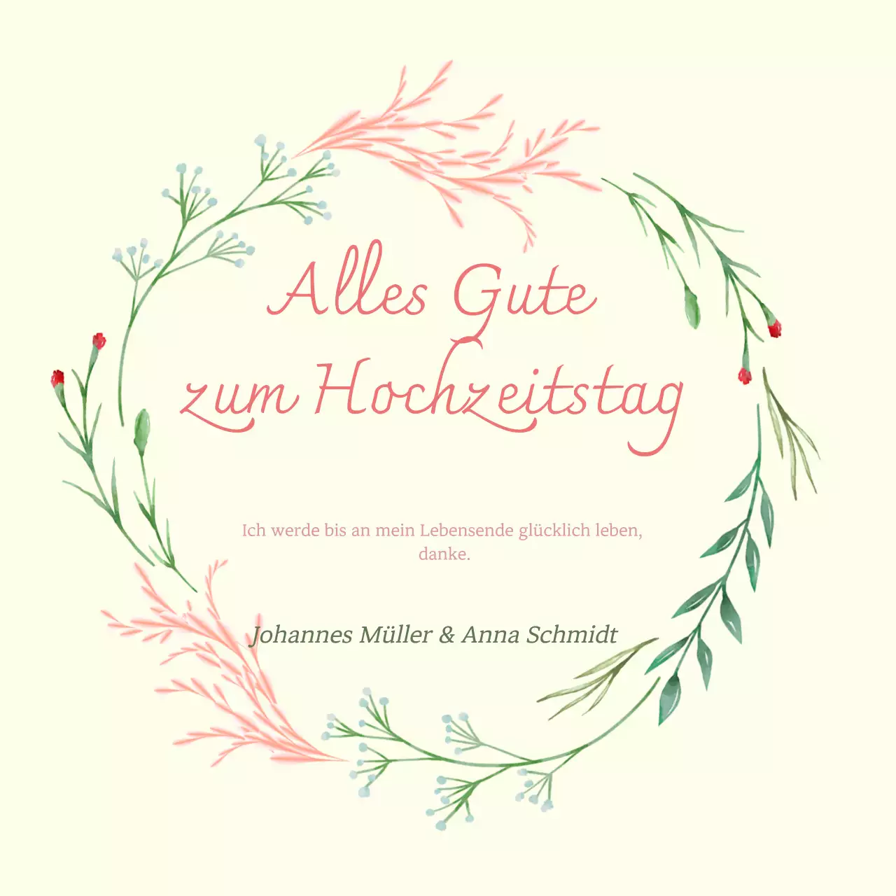 Elfenbeinfarbene einfache Hochzeitseinladung