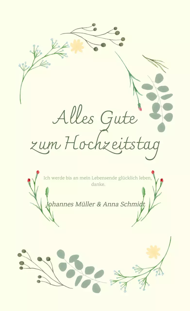 Elfenbeinfarbene elegante Hochzeitseinladung