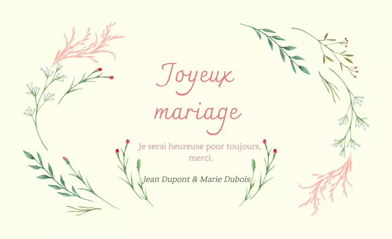 Invitation de mariage simple en ivoire