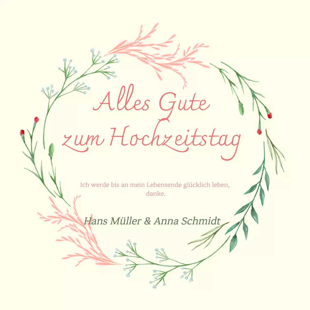 Elfenbeinfarbene einfache Hochzeitseinladung