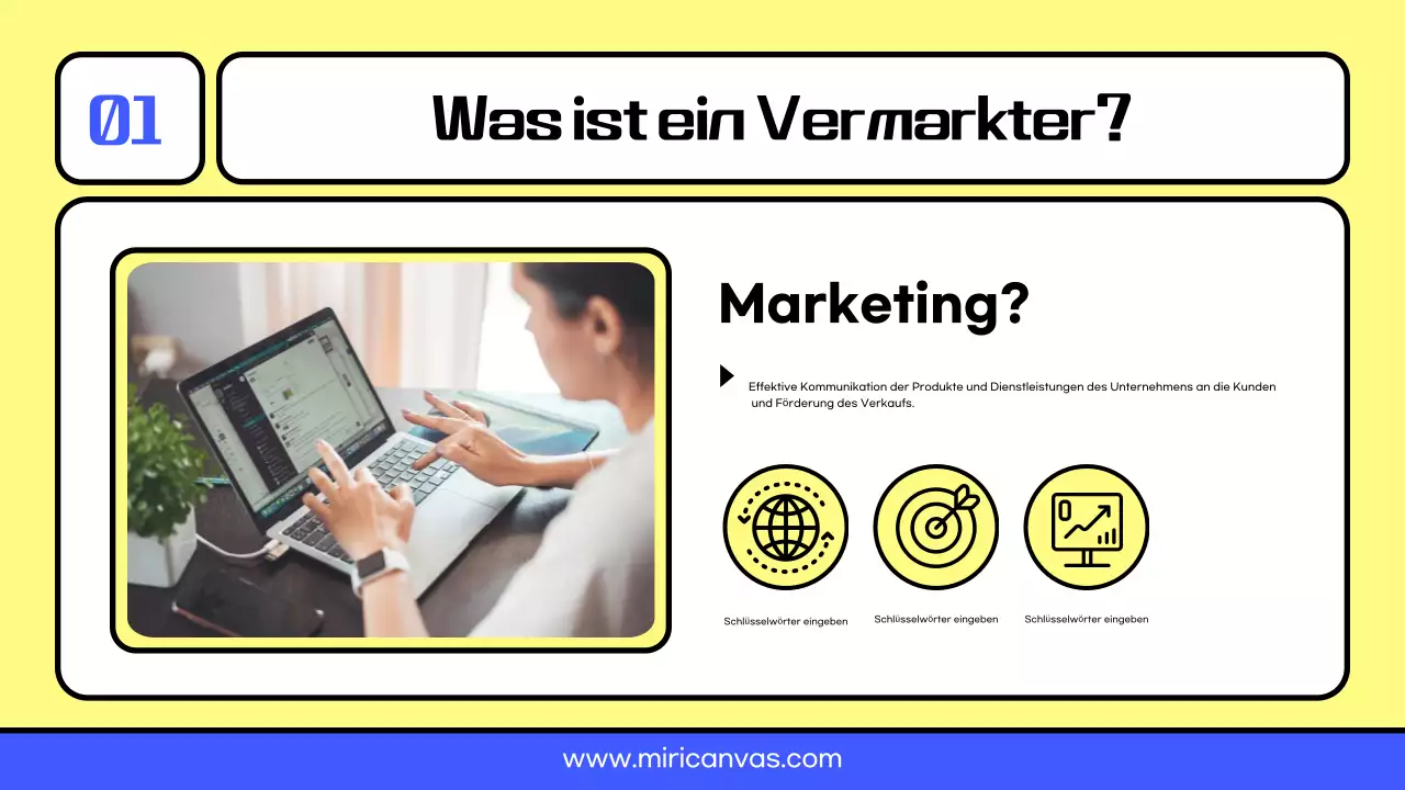 Gelbe und blaue saubere Vermarkter-Karriereressourcen