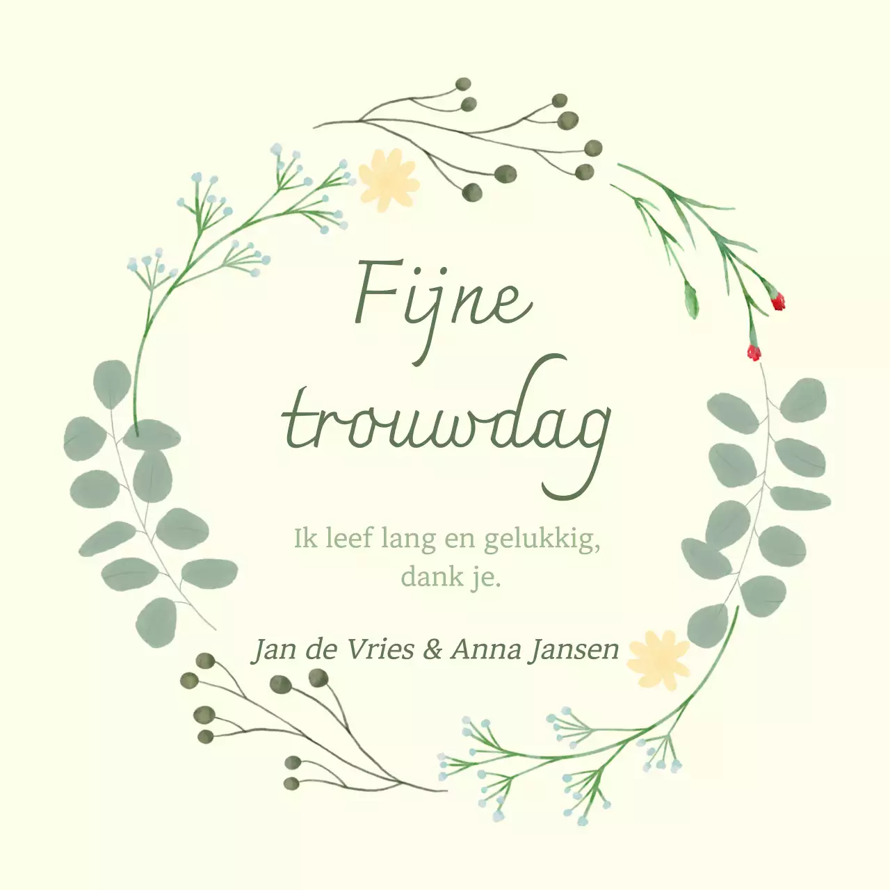 Ivoor eenvoudige huwelijksuitnodiging