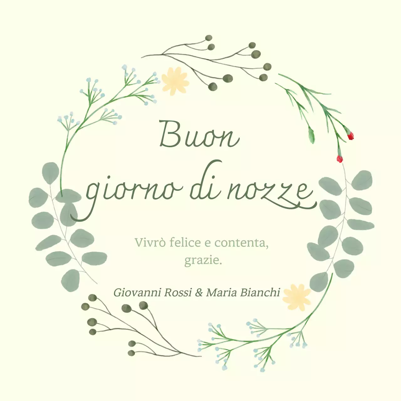 Invito di nozze semplice in avorio