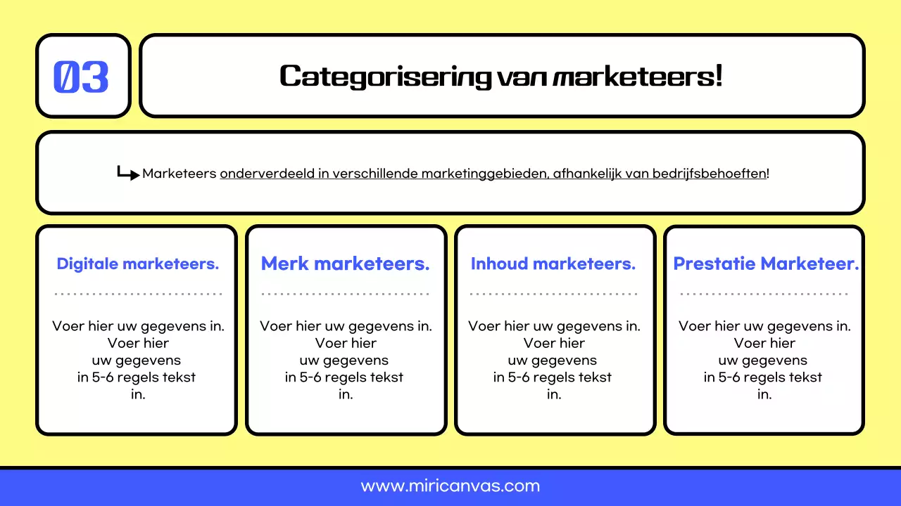 Gele en blauwe bronnen voor een carrière als marketeer