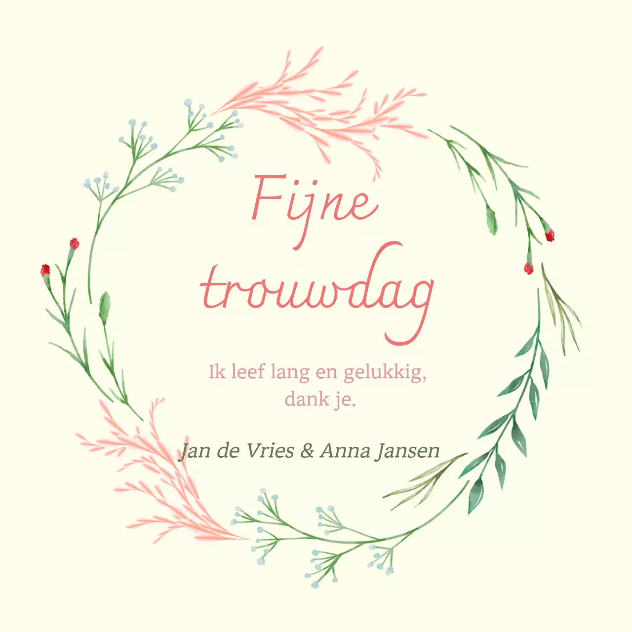 Ivoor eenvoudige huwelijksuitnodiging