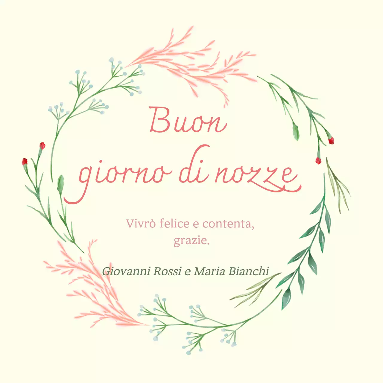 Invito di nozze semplice in avorio