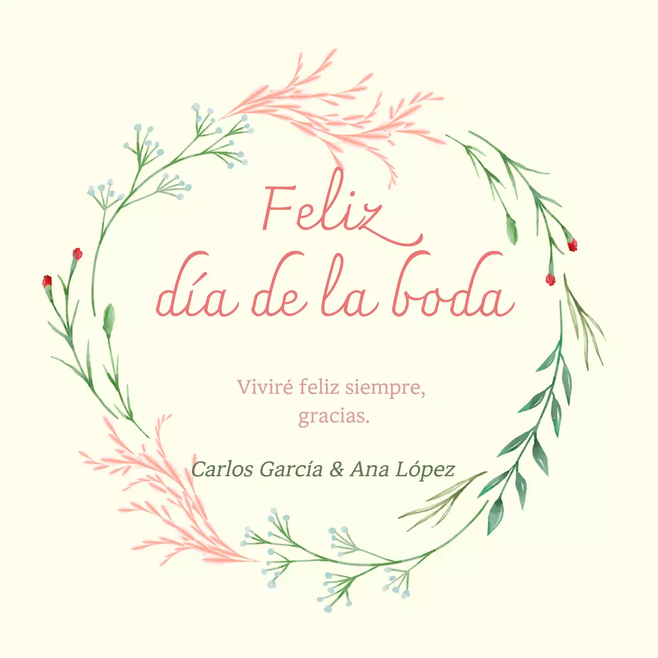 Invitación de boda marfil sencilla