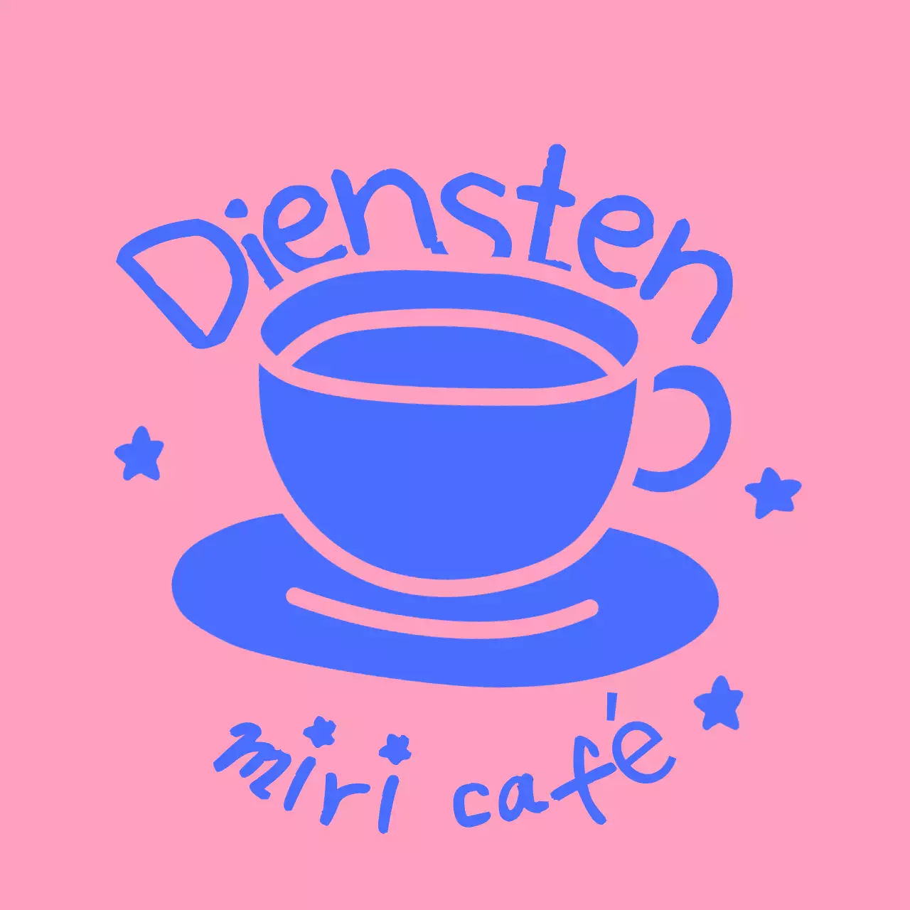 Blauw eenvoudig café-logo