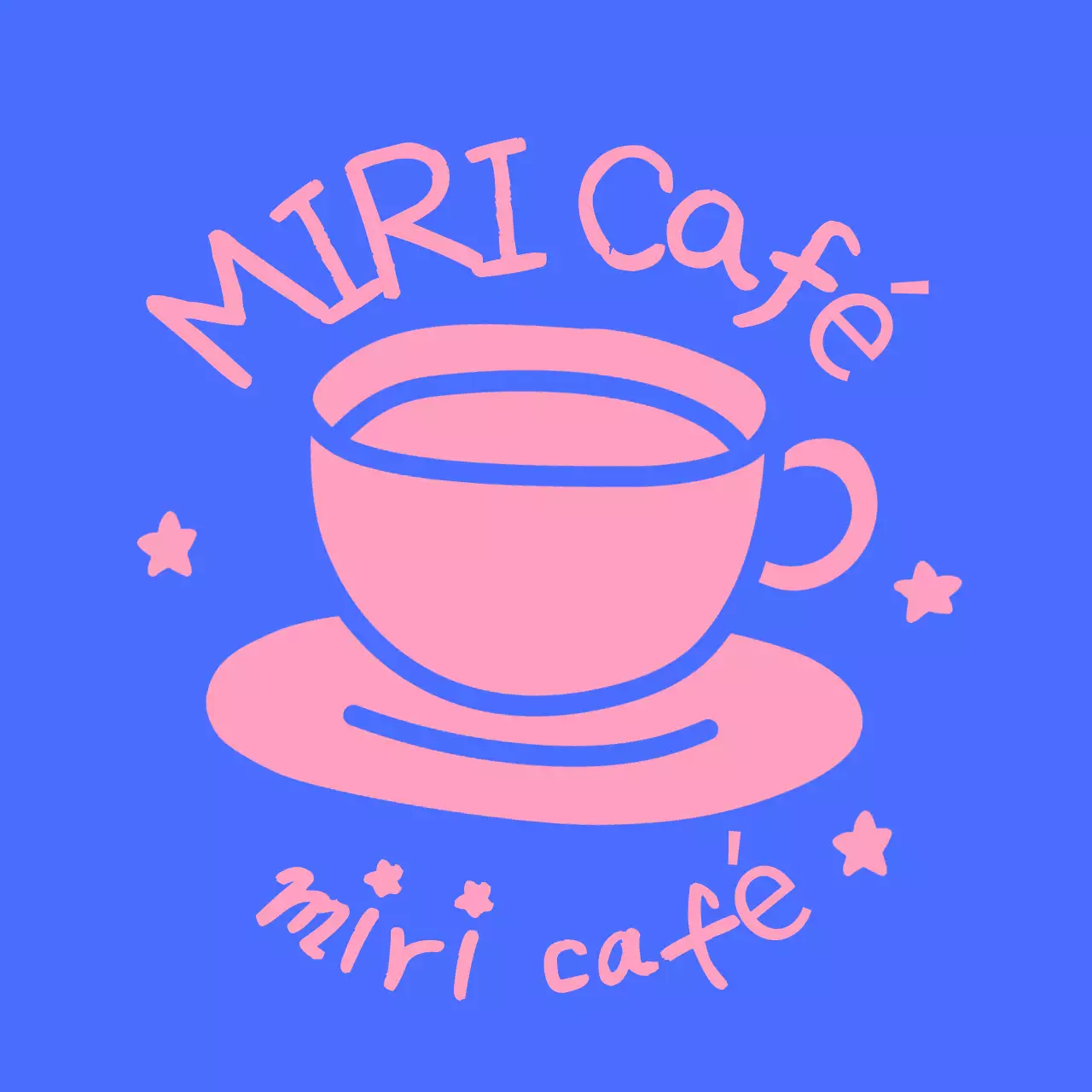 Blauw eenvoudig café-logo