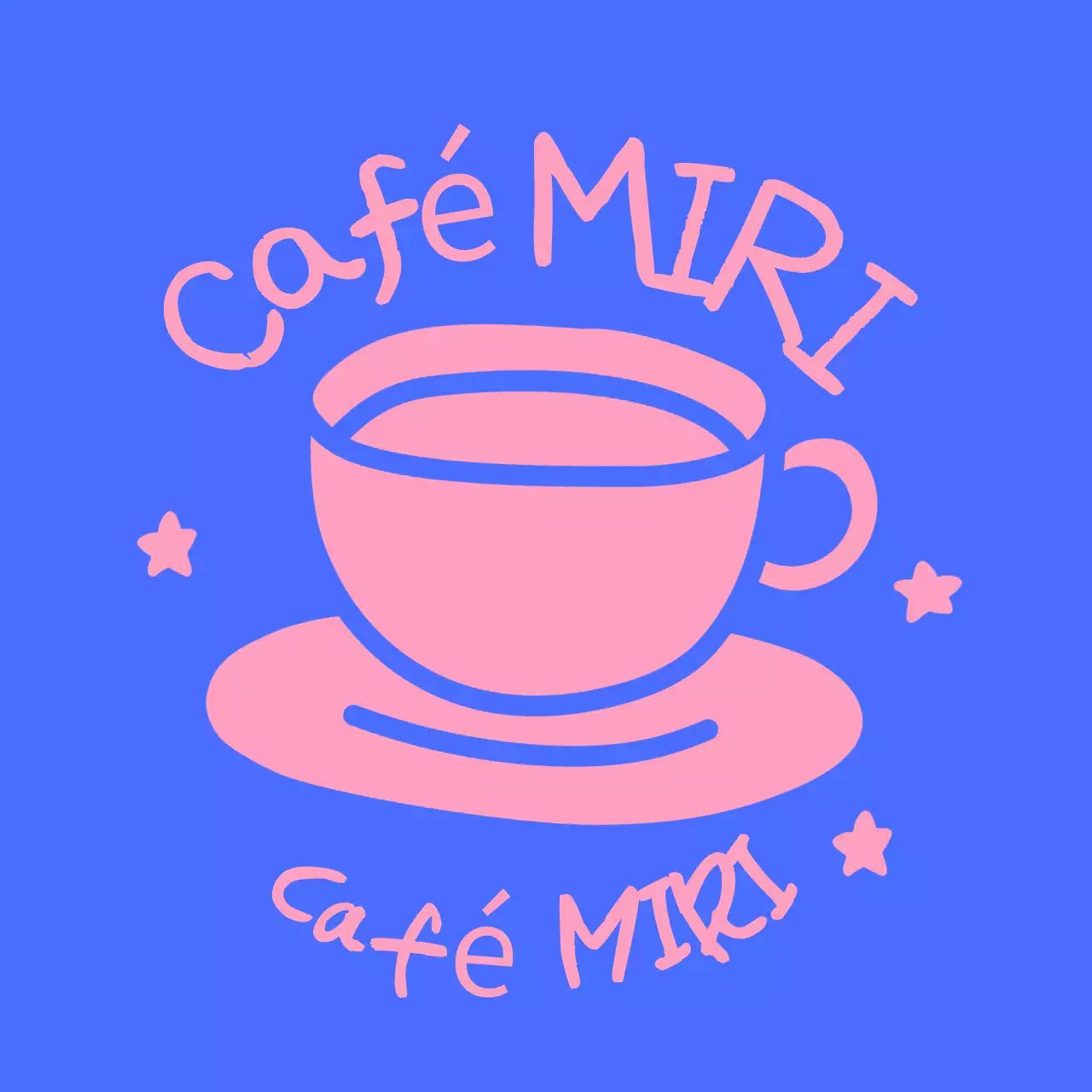 Logo bleu simple pour un café