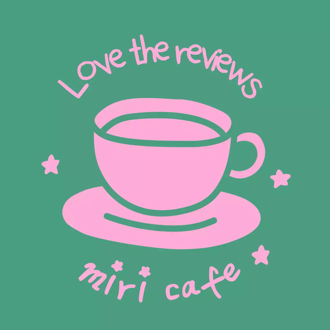 Logo kafe sederhana berwarna biru