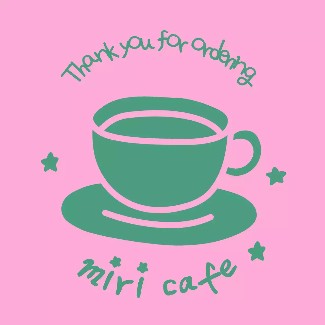 Logo kafe sederhana berwarna biru