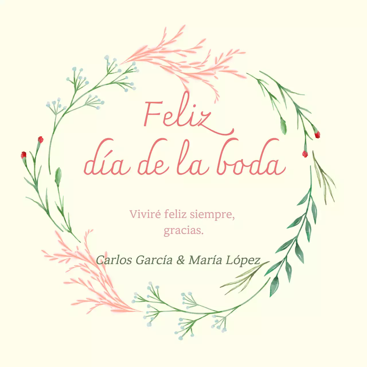 Invitación de boda marfil sencilla