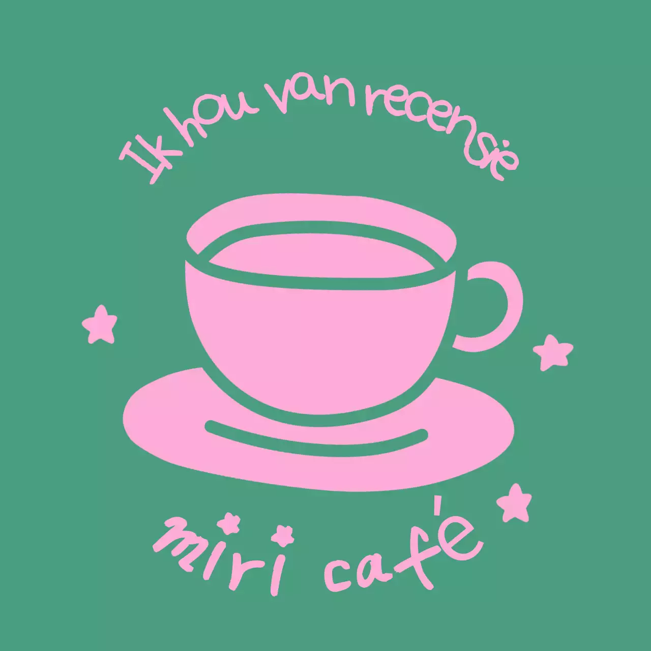 Blauw eenvoudig café-logo