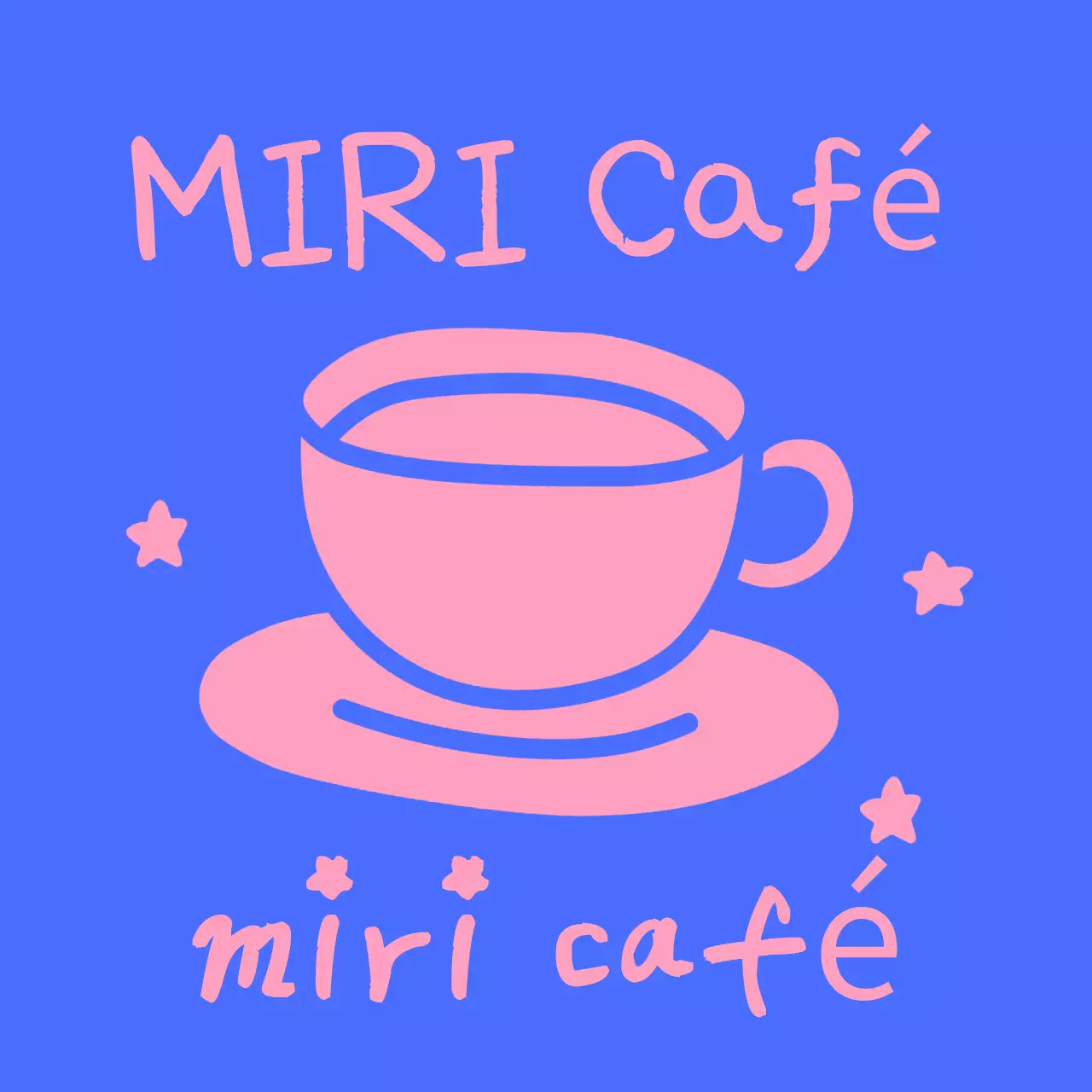 Blauw eenvoudig café-logo