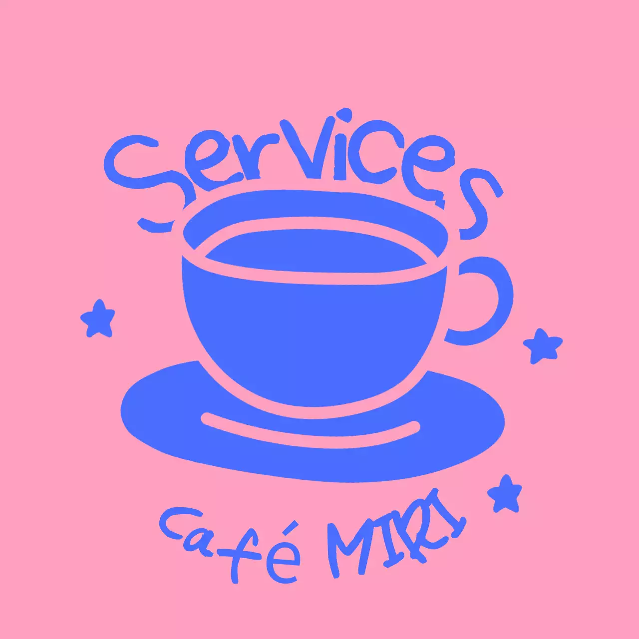 Logo bleu simple pour un café