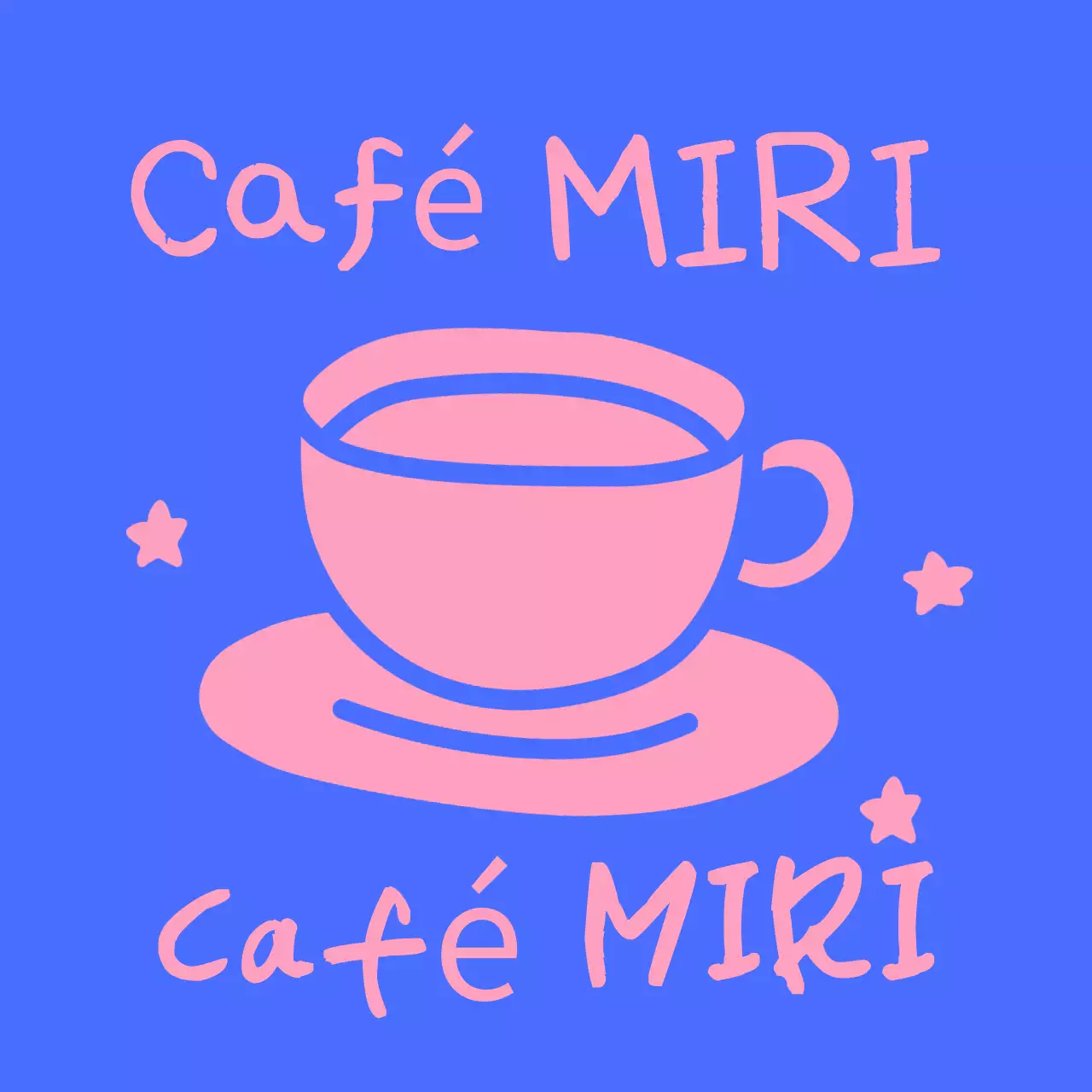 Logo bleu simple pour un café