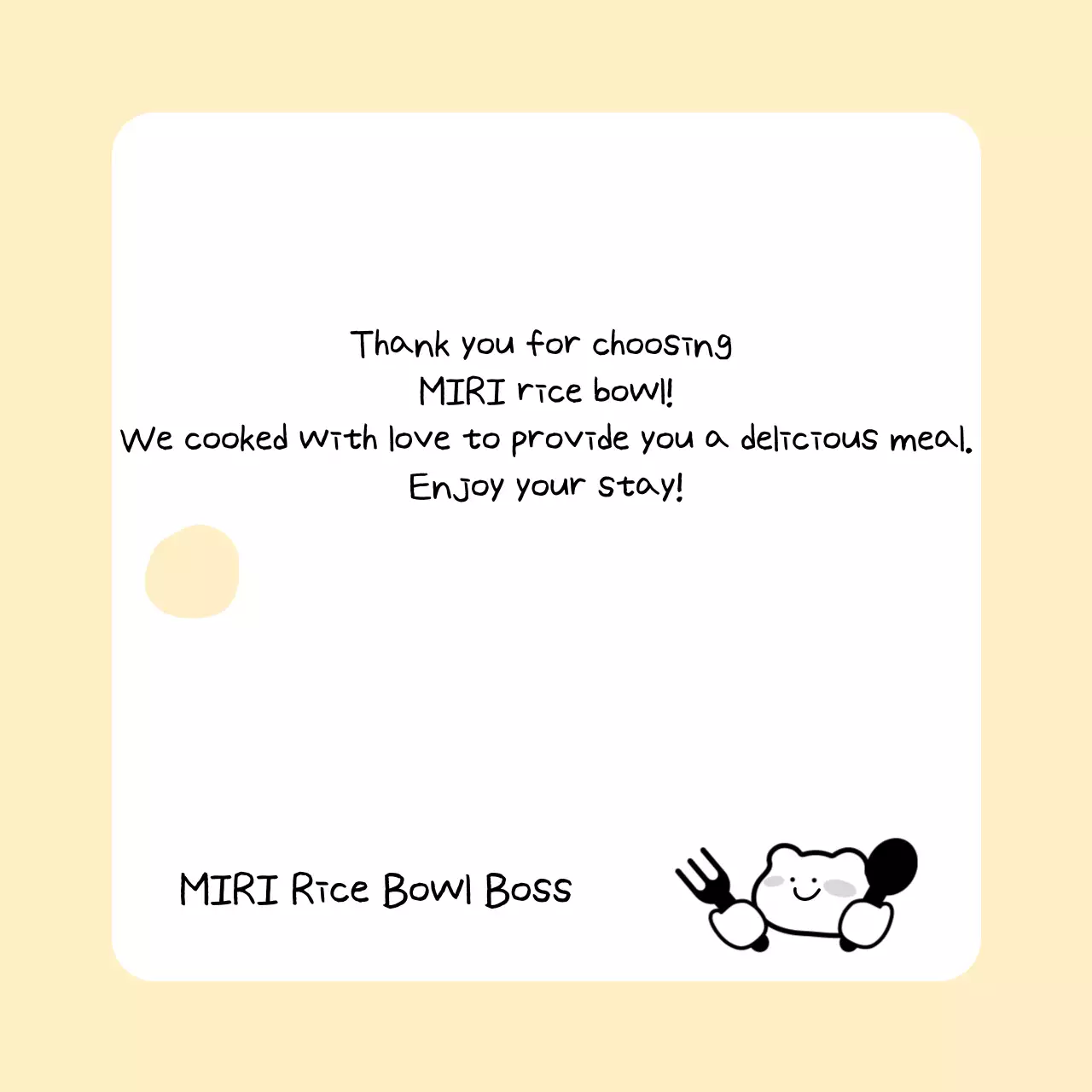 Bưu thiếp tin nhắn cảm ơn dễ thương màu be