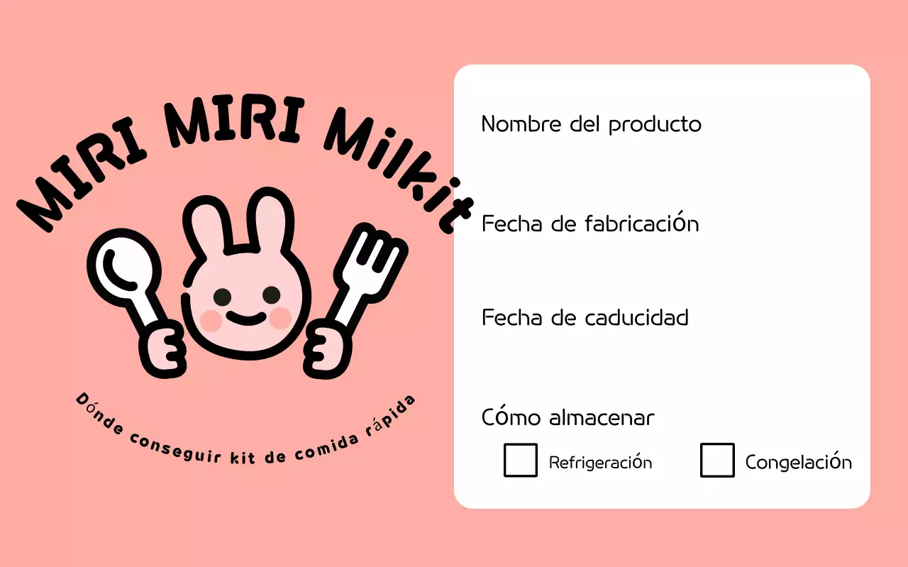 Pegatinas rosas para el kit de comida