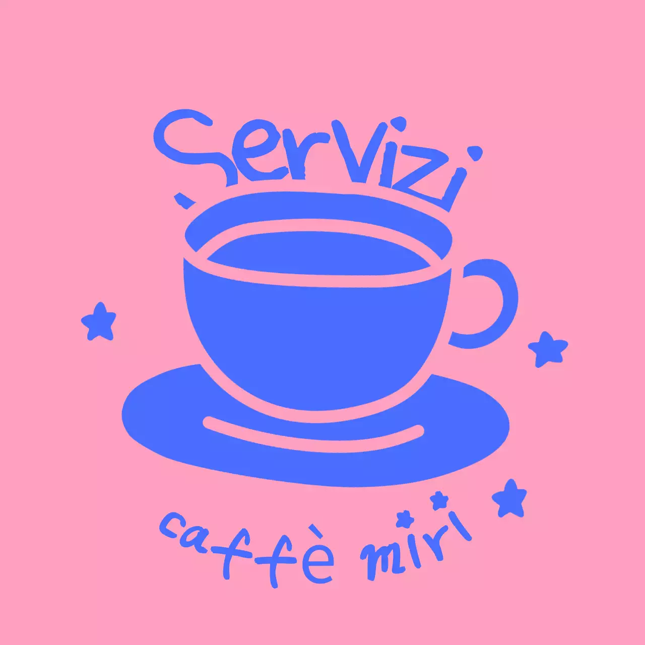 Logo del caffè semplice blu