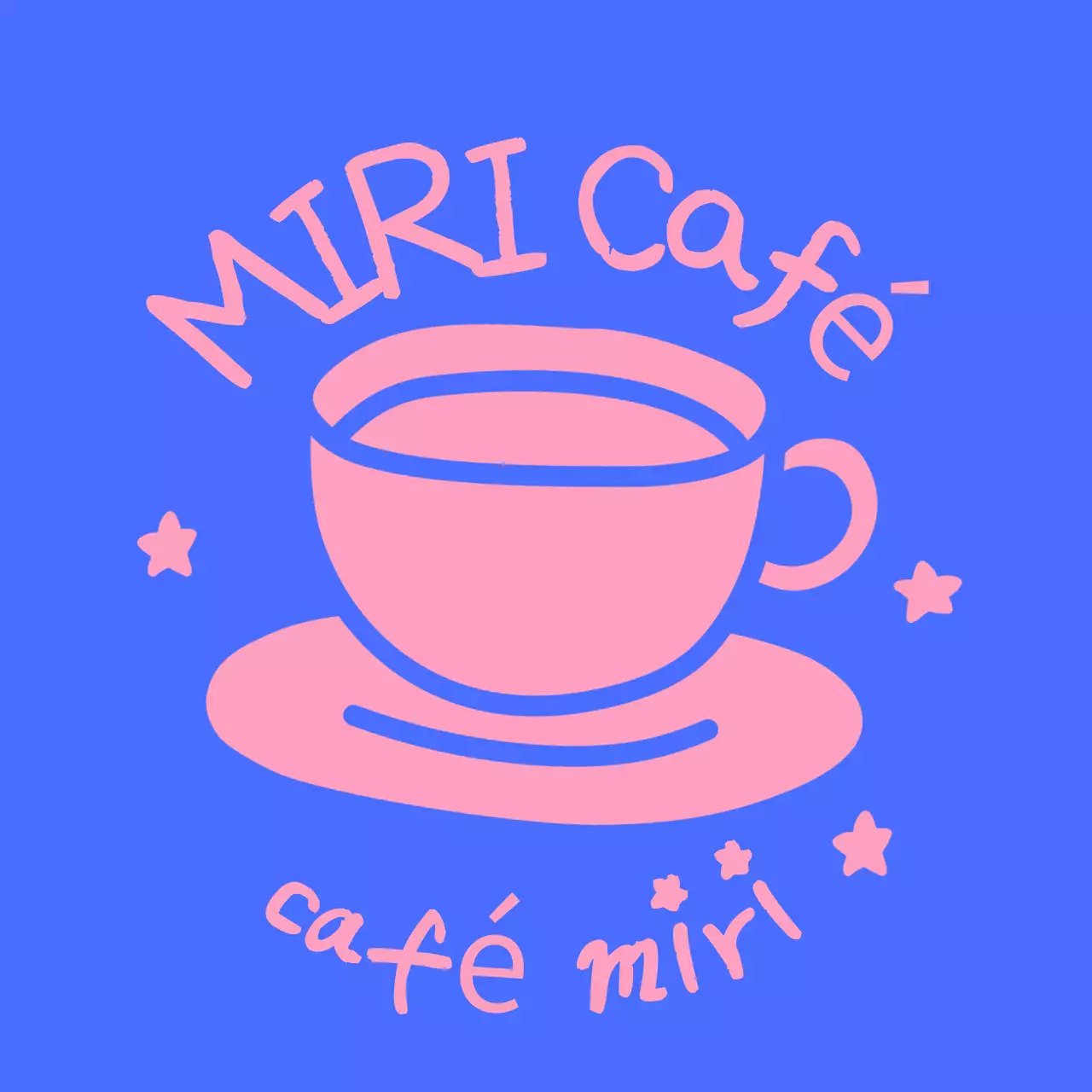 Logotipo azul de cafetería sencilla