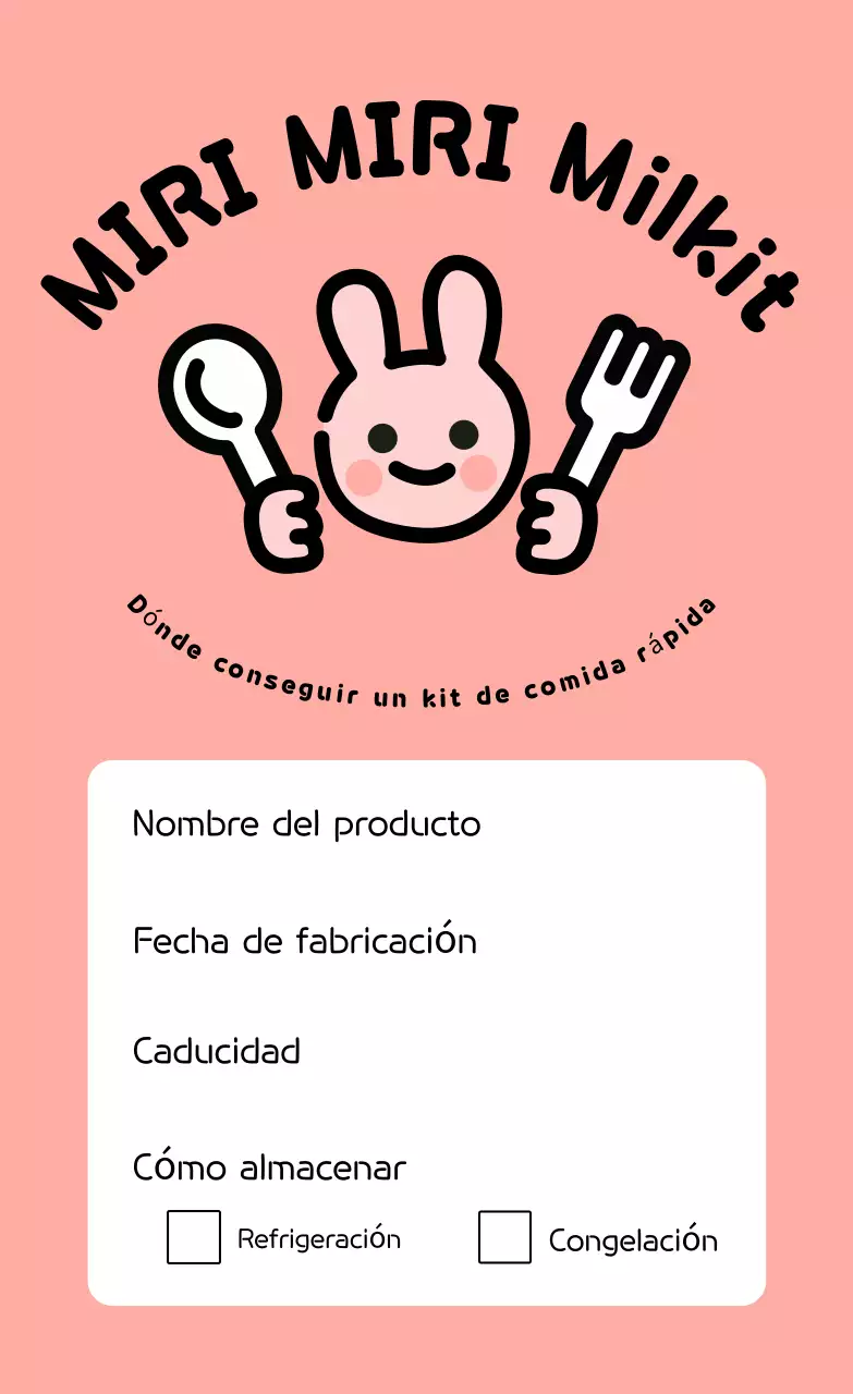 Etiquetas amarillas para kits de comida