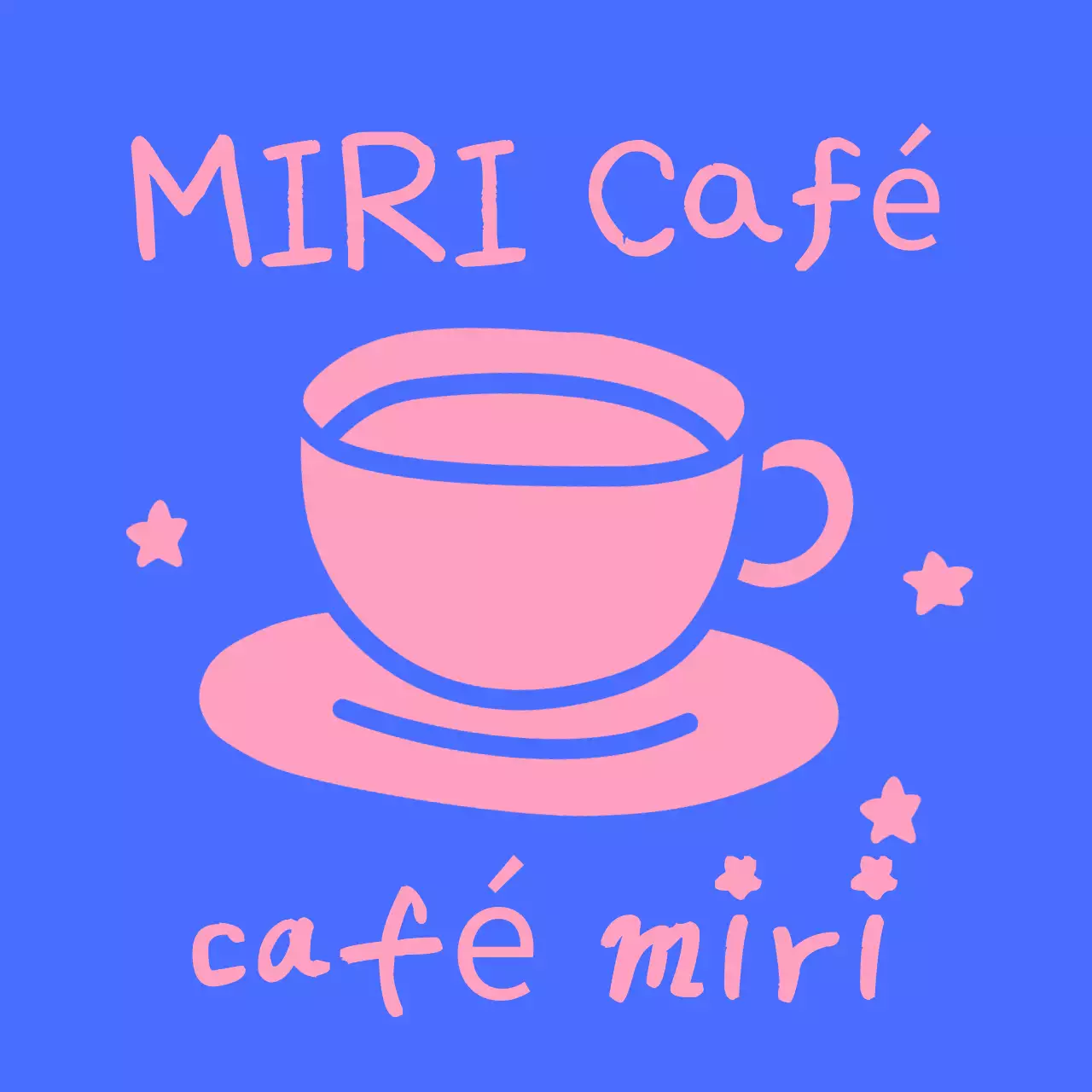 Logotipo azul de cafetería sencilla