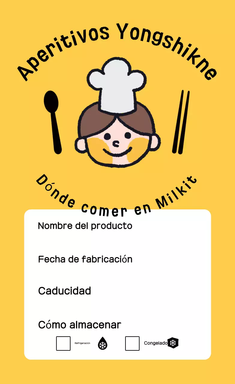 Etiquetas amarillas para kits de comida