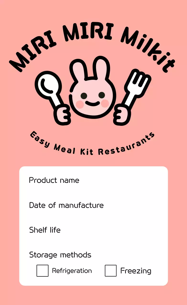 Yellow cute little meal kit labels