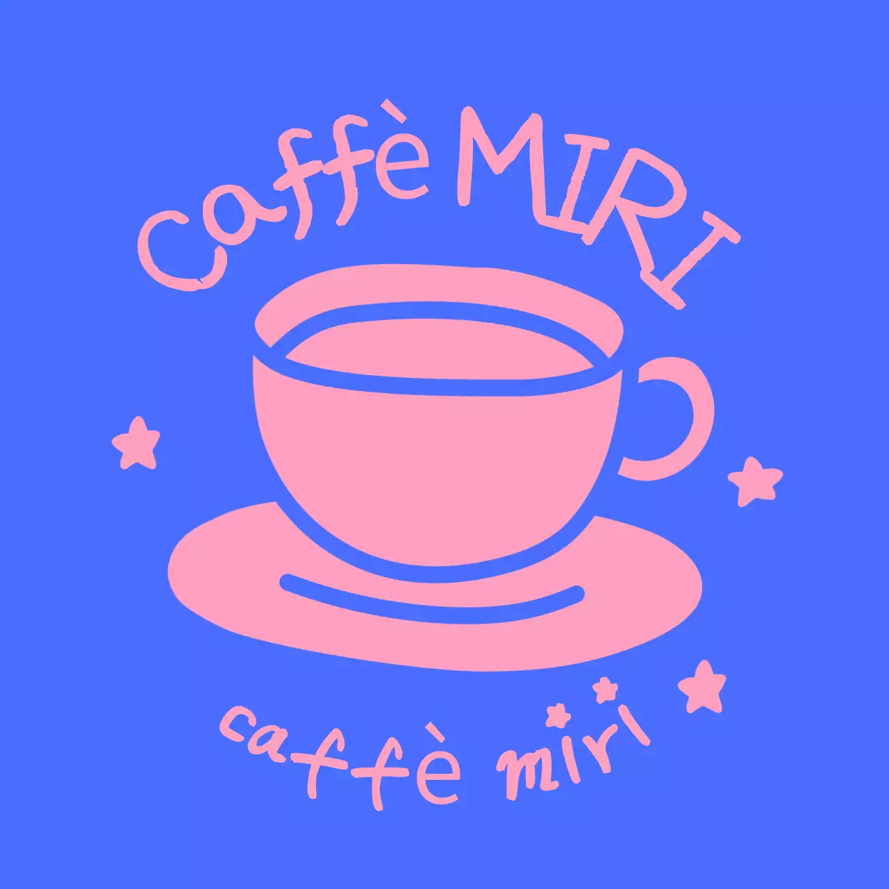 Logo del caffè semplice blu
