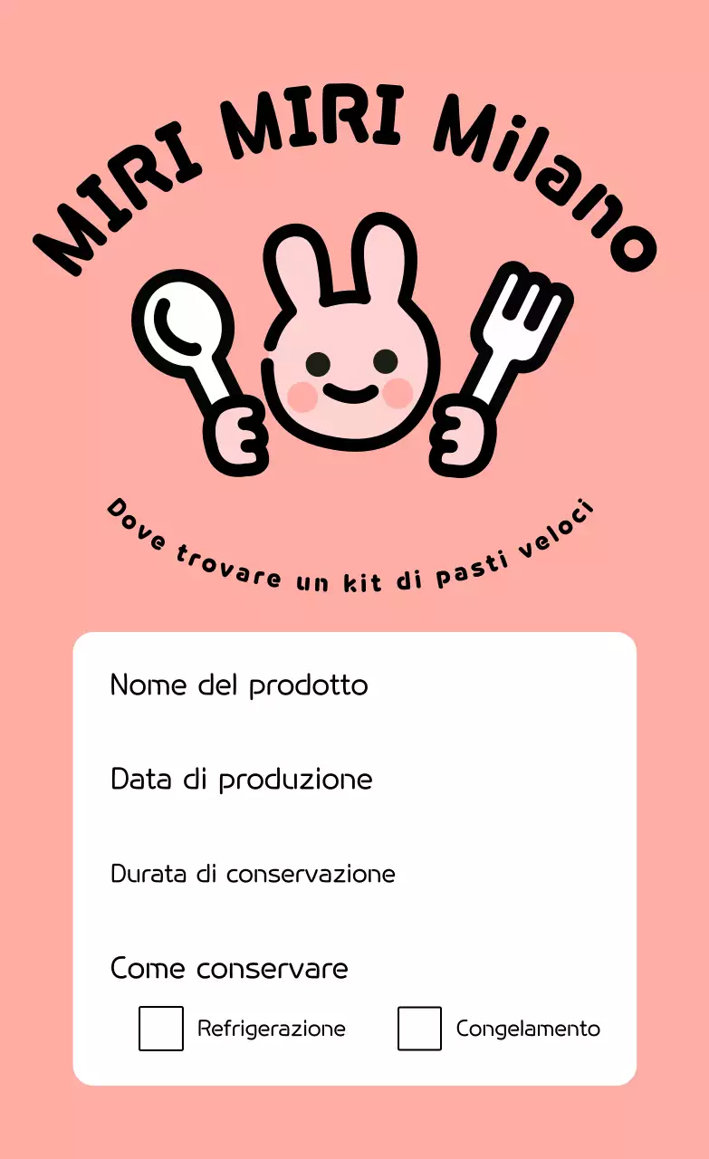 Etichette gialle per kit pasto