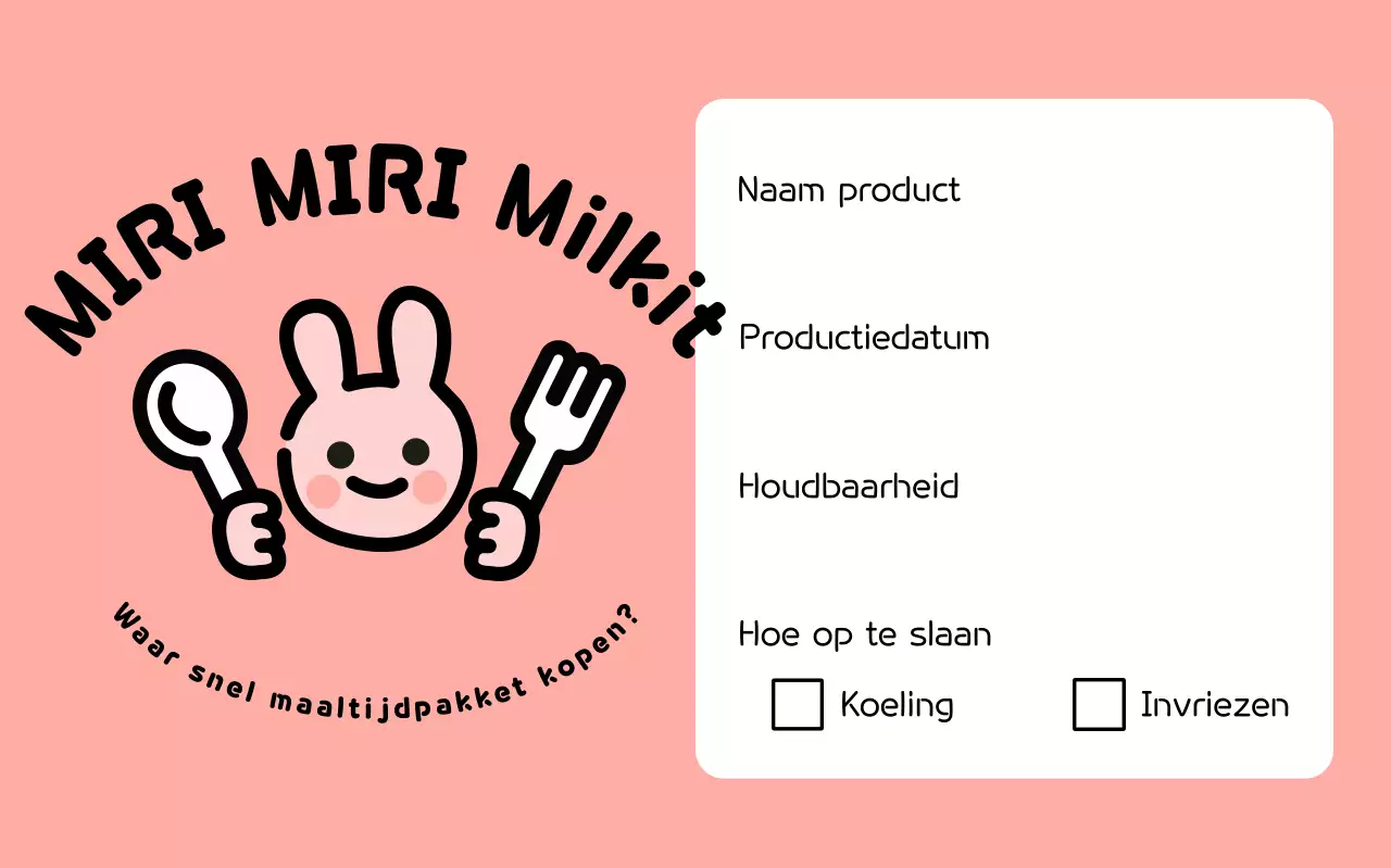 Roze Schattige Maaltijd Kit Stickers