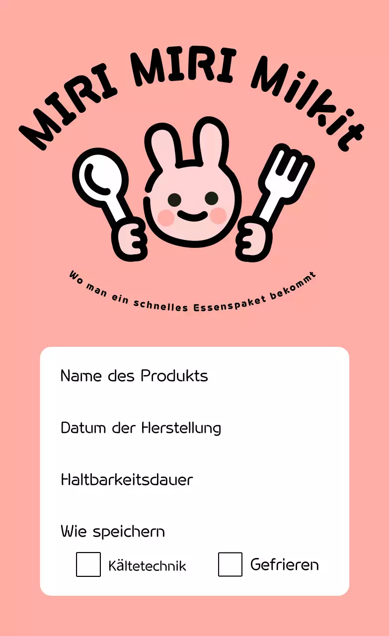 Gelbe niedliche Etiketten für Mahlzeitensets