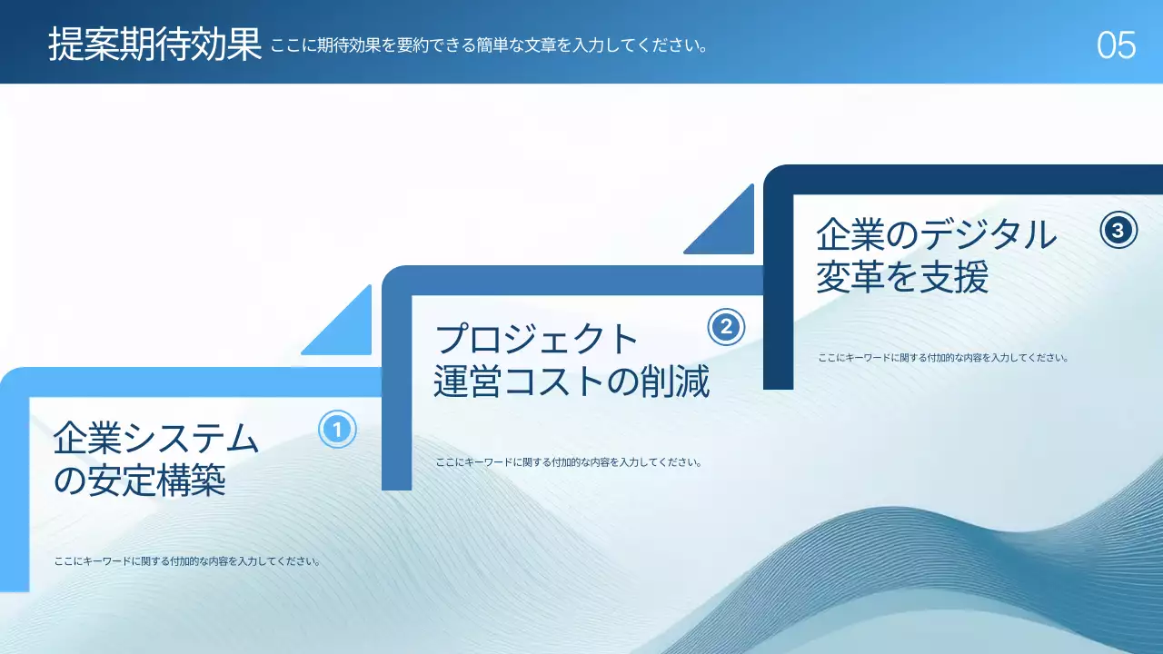青 シンプル サービス 提案書 プレゼンテーション