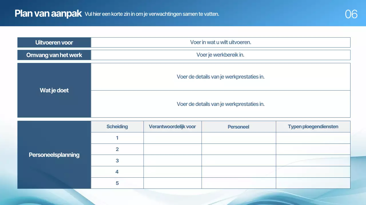 Blue Modern Voorstel Planning