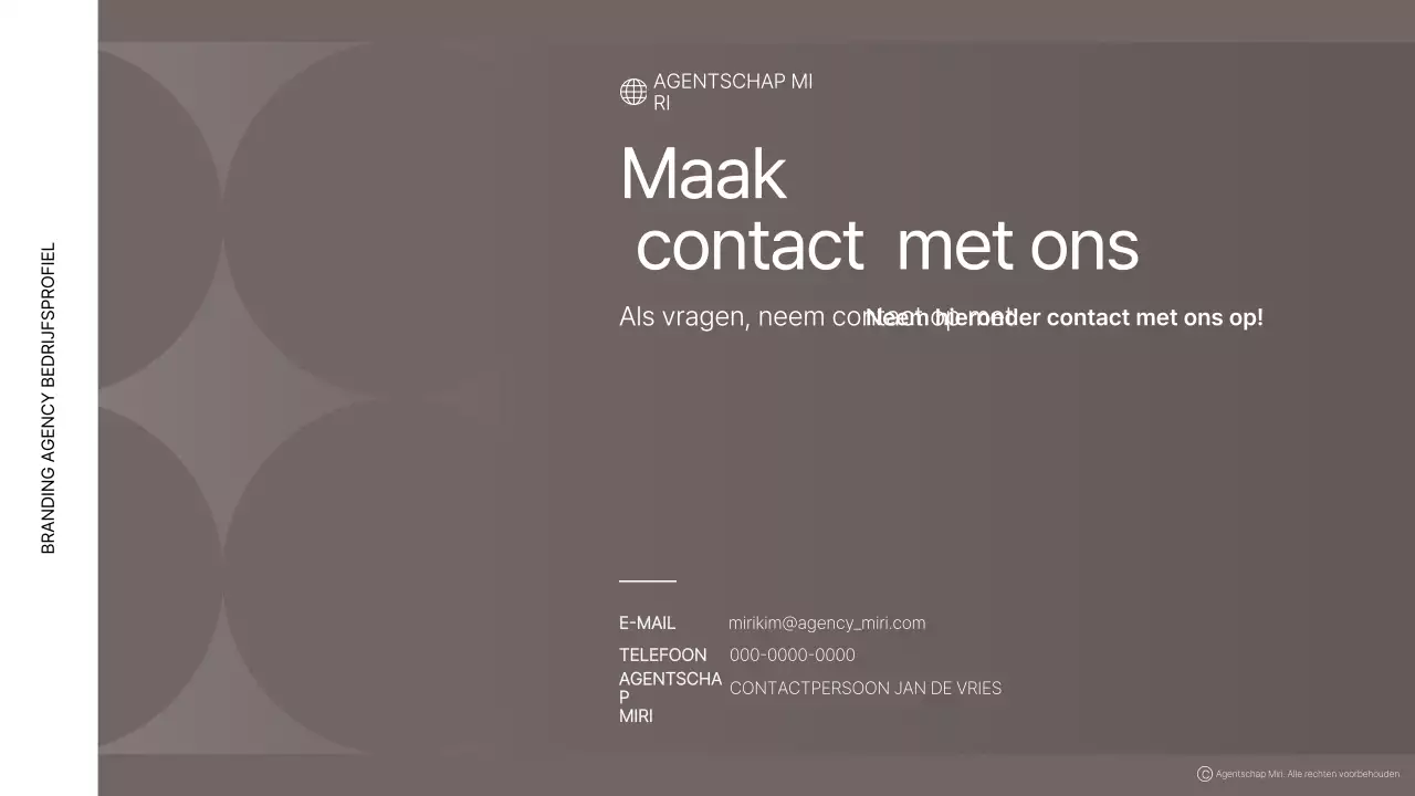 Bruine moderne bedrijfsprofiel beschrijving