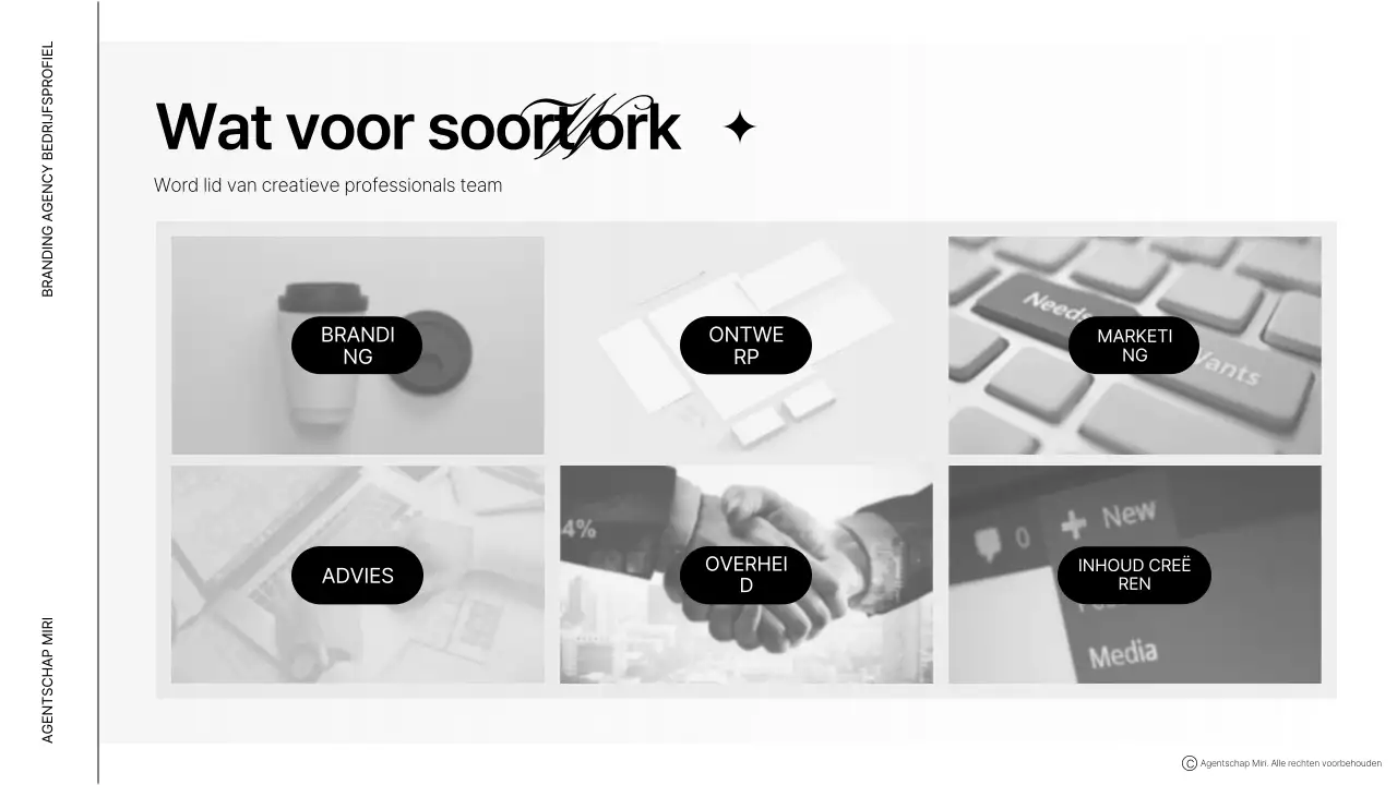 Bruine moderne bedrijfsprofiel beschrijving