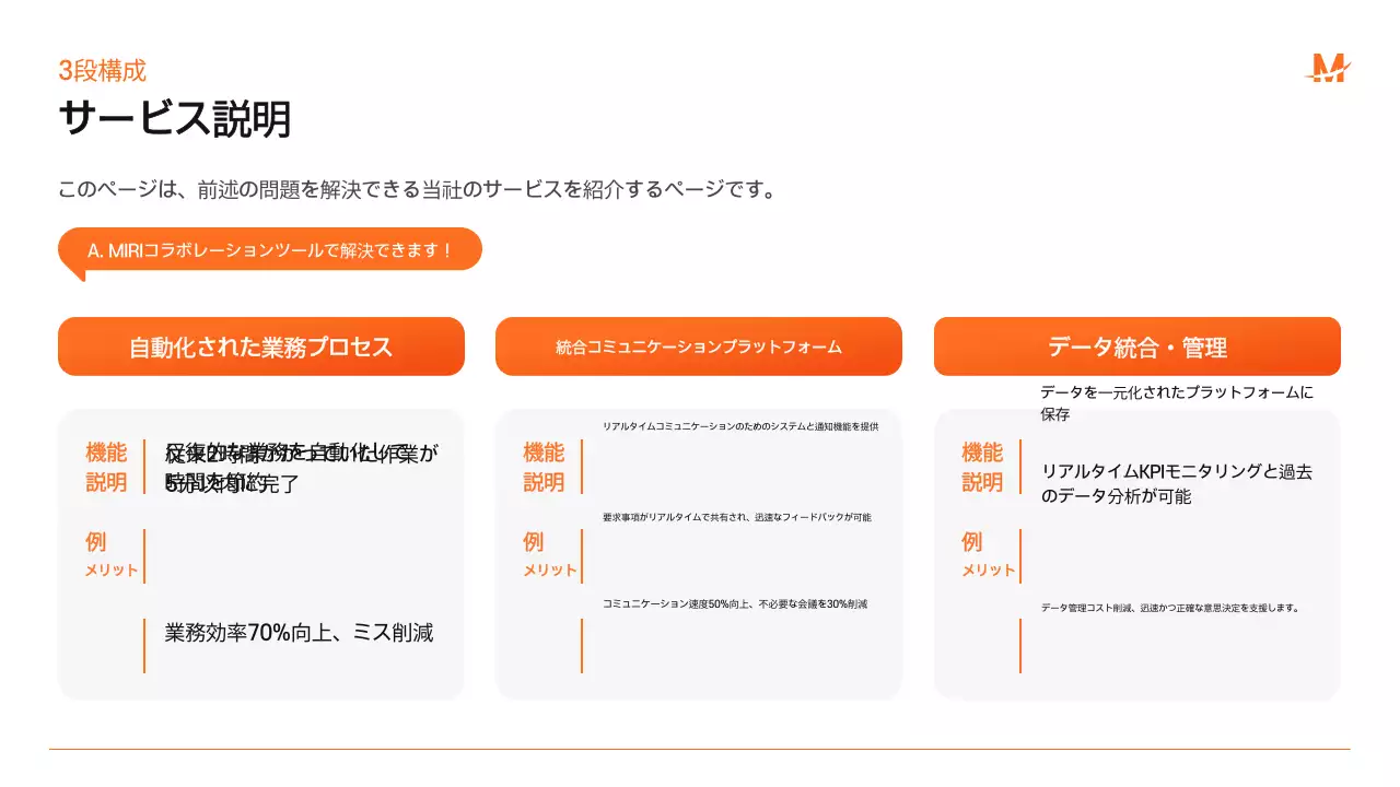 青 モダン ビジネス 提案書 プレゼンテーション