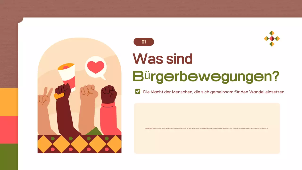 orange moderne zivile Präsentation