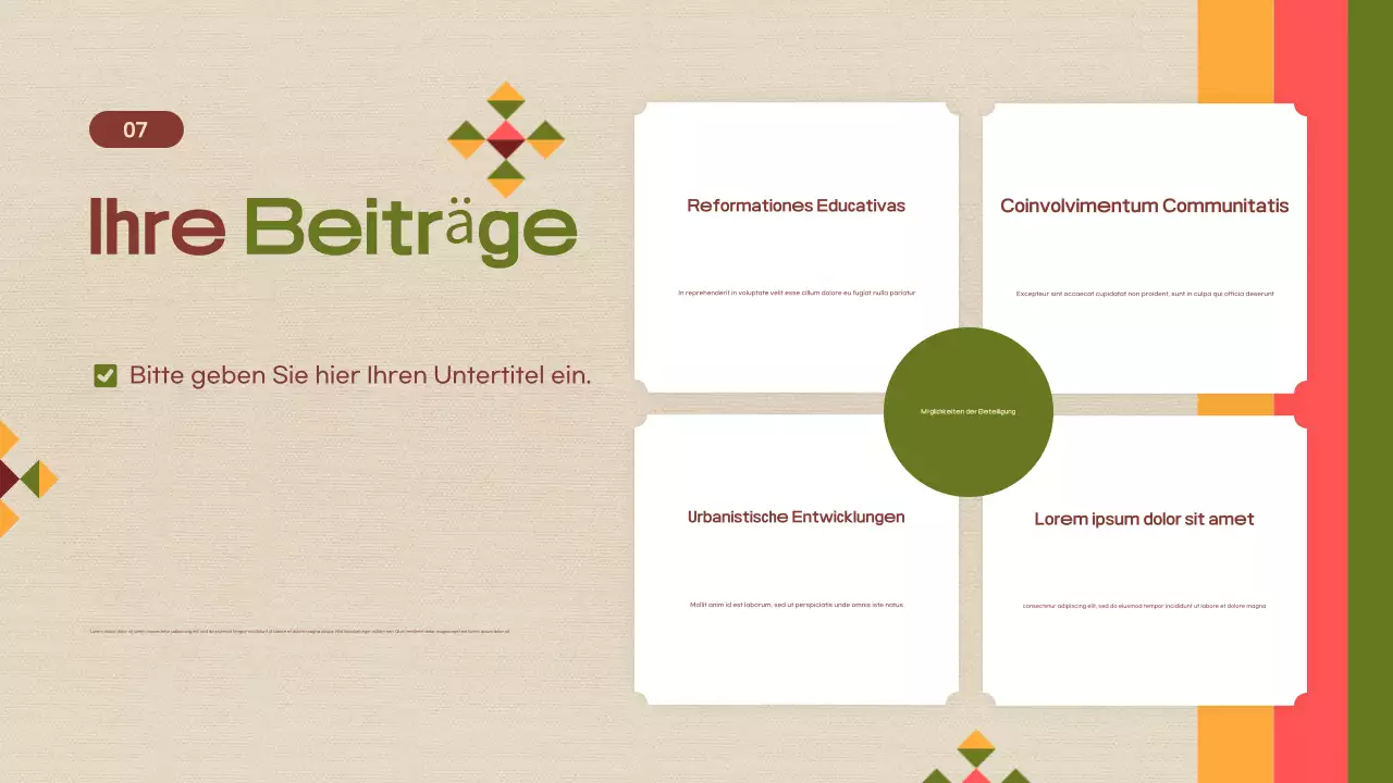 orange moderne zivile Präsentation