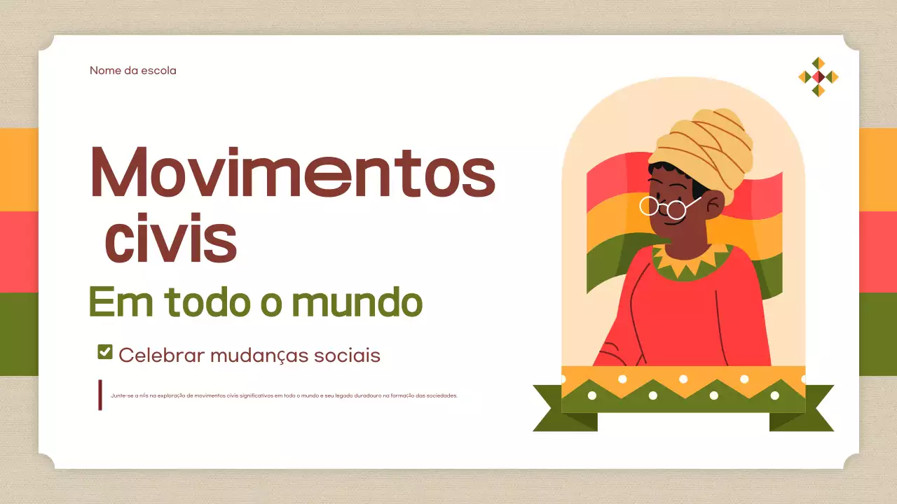 apresentação civil moderna em laranja