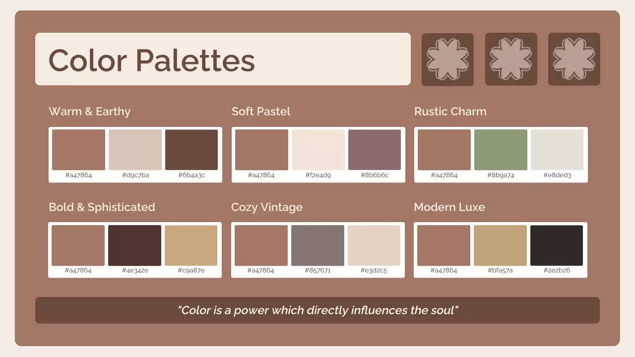 Bài thuyết trình về báo cáo xu hướng màu nâu cổ điển